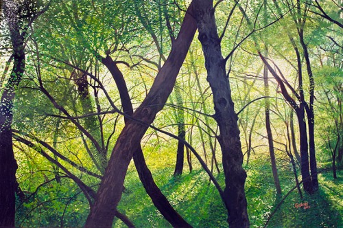 David Bottini, Sparkling Summer Morning,  24 x 36 inches, acrylic on canvas