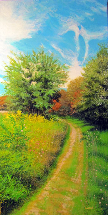 David Bottini, Summer Leaves, 24 x 12 inches, acrylic on canvas