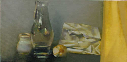 Serge Zhukov Still Life with Glass Pitcher 12 X 24 oil on canvas