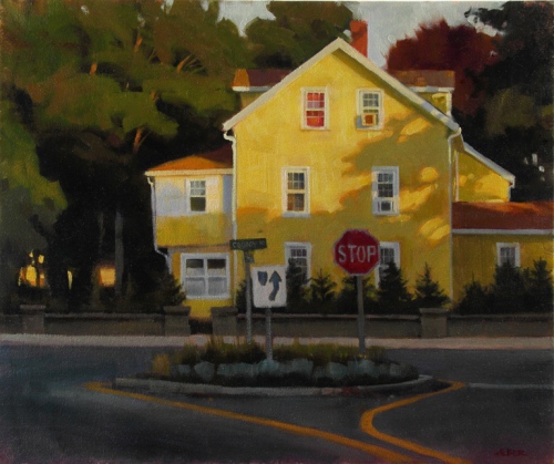 Kathleen Weber, "Yellow House," 20 X 24 inches, oil on canvas